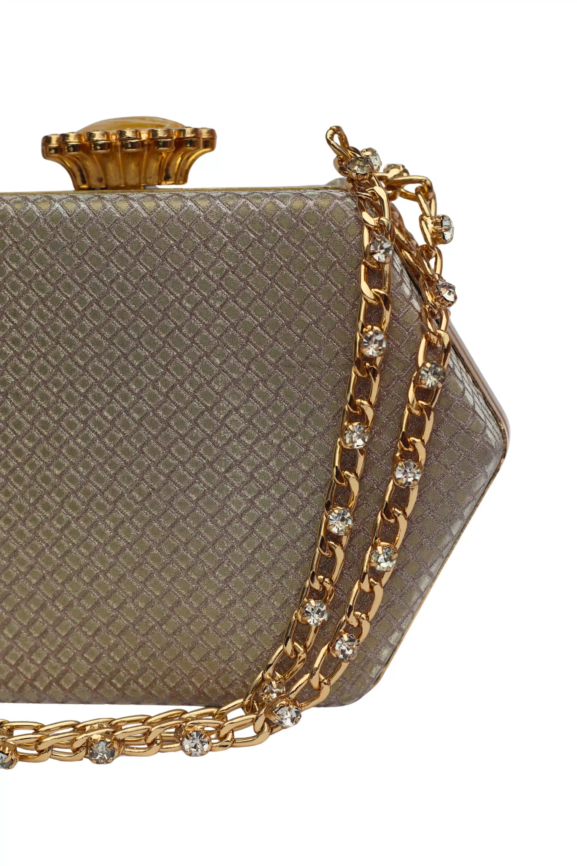 Fancy Bridal Clutch Bag with Pearl Chain - Valentina bags for women