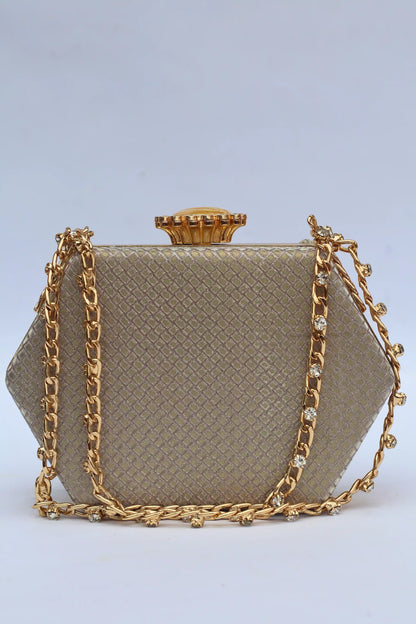 Fancy Bridal Clutch Bag with Pearl Chain - Valentina bags