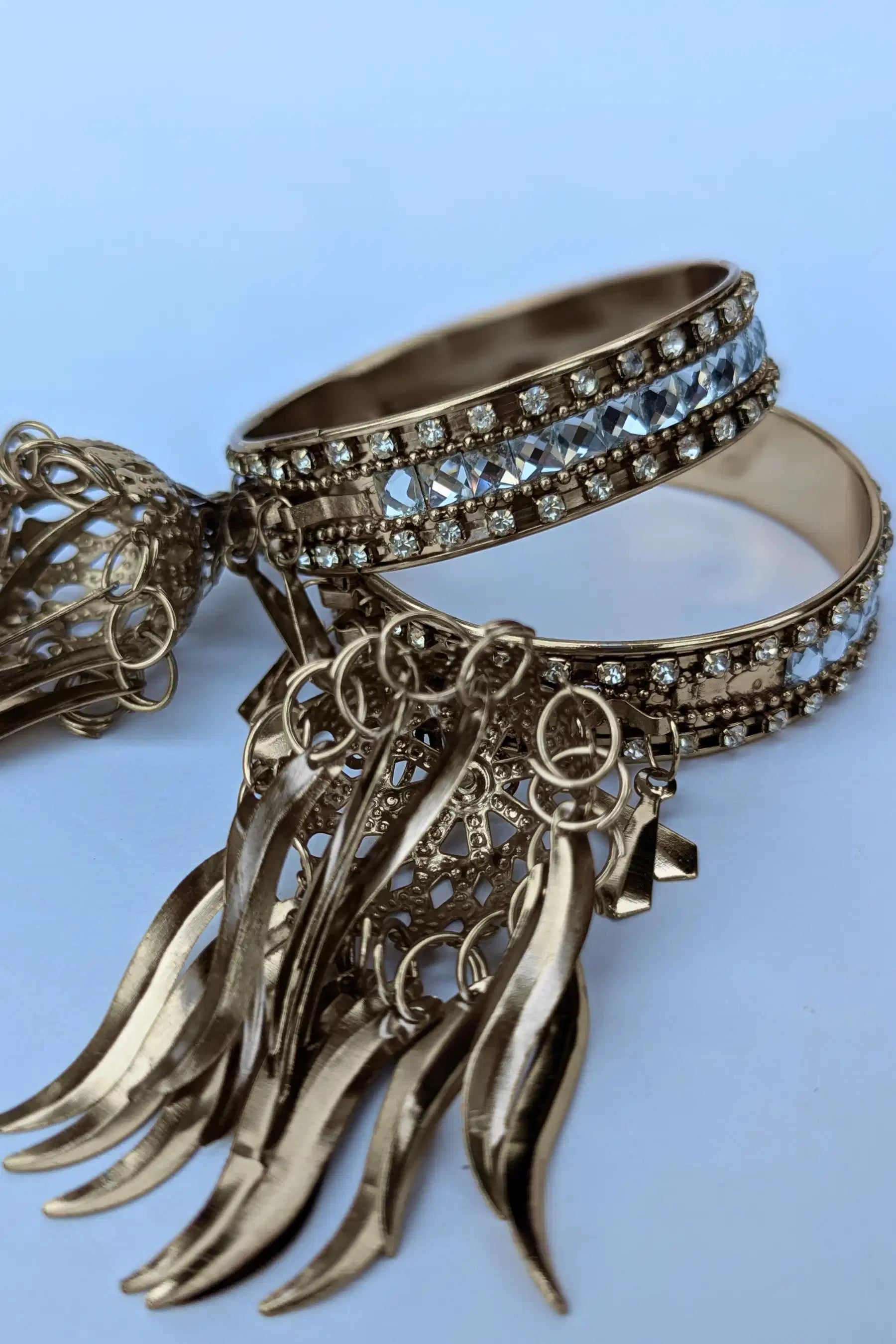 Silver Latkan Jhumka Bangles – Stylish Festive Jewelry for Girls