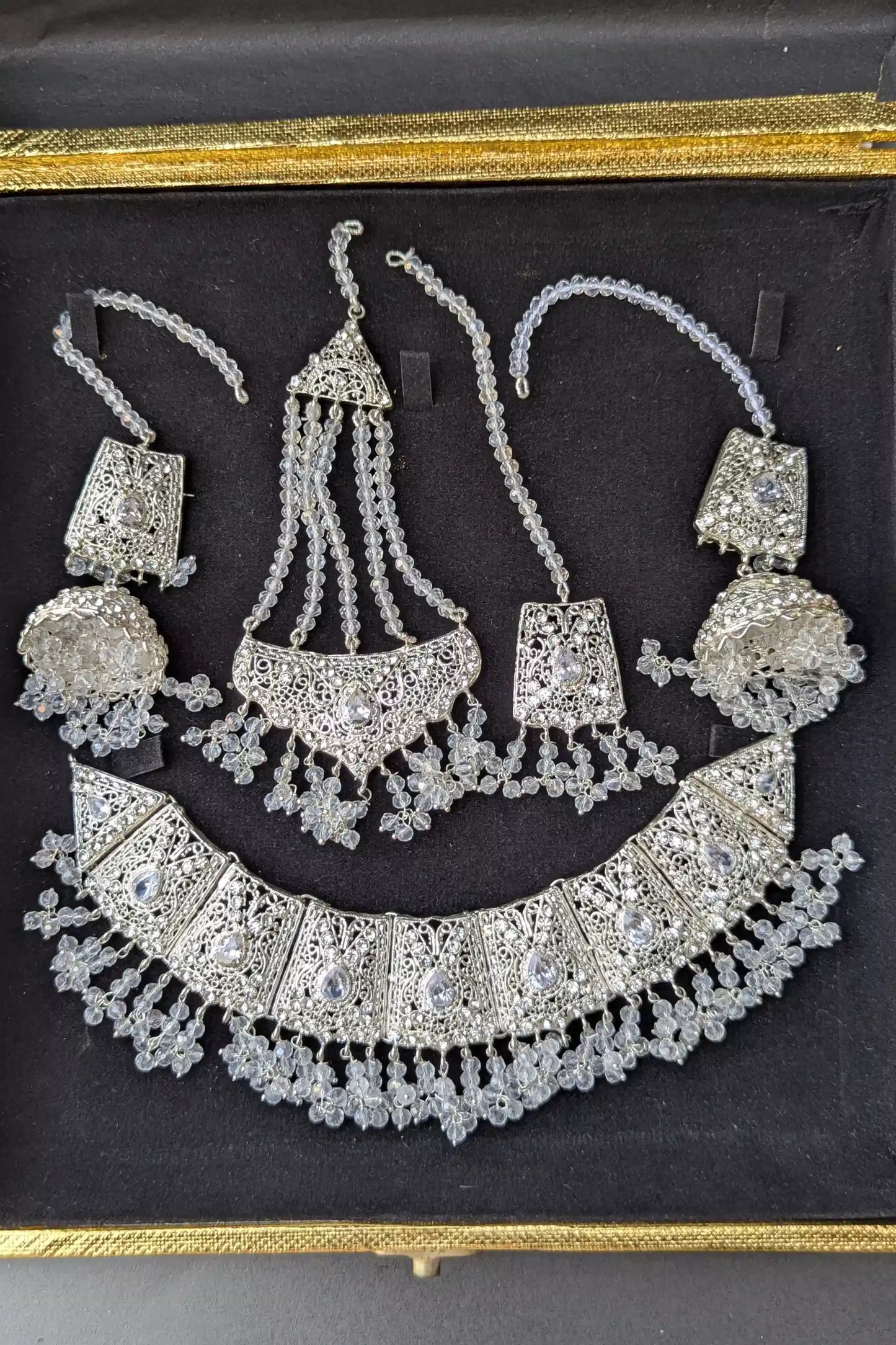 Bridal Jewelry Set (Jhumki, Matha Patti, and Necklace) Valentina Jewelry