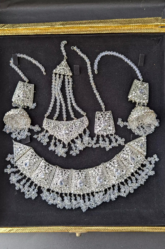 Bridal Jewelry Set (Jhumki, Matha Patti, and Necklace) Valentina Jewelry