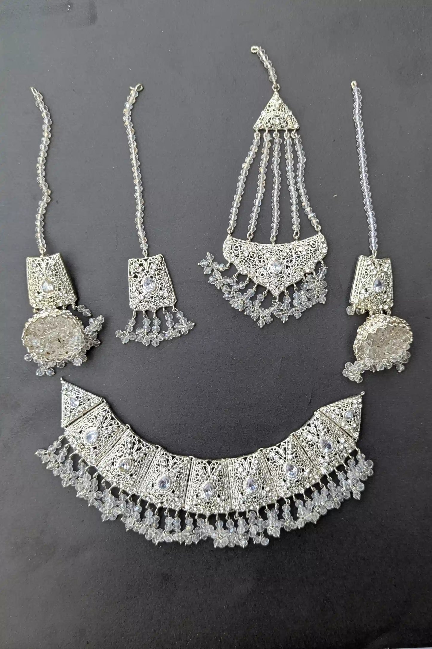 Bridal Jewelry Set (Jhumki, Matha Patti, and Necklace) Valentina Jewelry