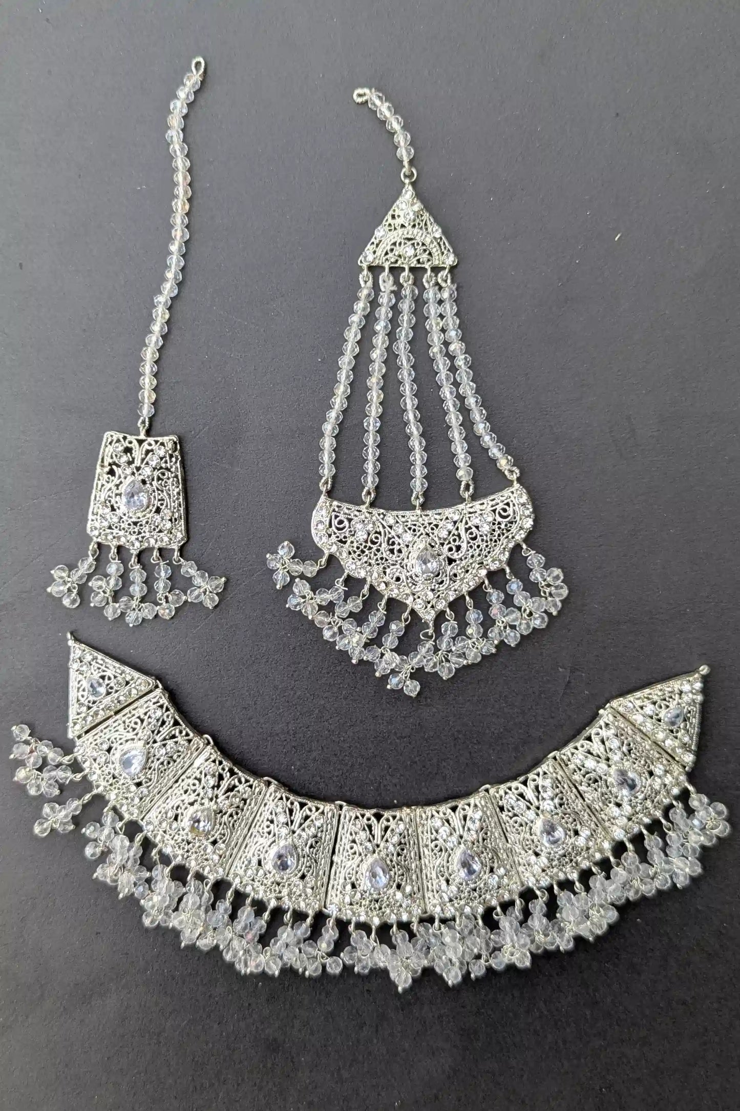 Bridal Jewelry Set (Jhumki, Matha Patti, and Necklace) Valentina Jewelry