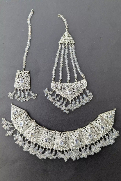 Bridal Jewelry Set (Jhumki, Matha Patti, and Necklace) Valentina Jewelry