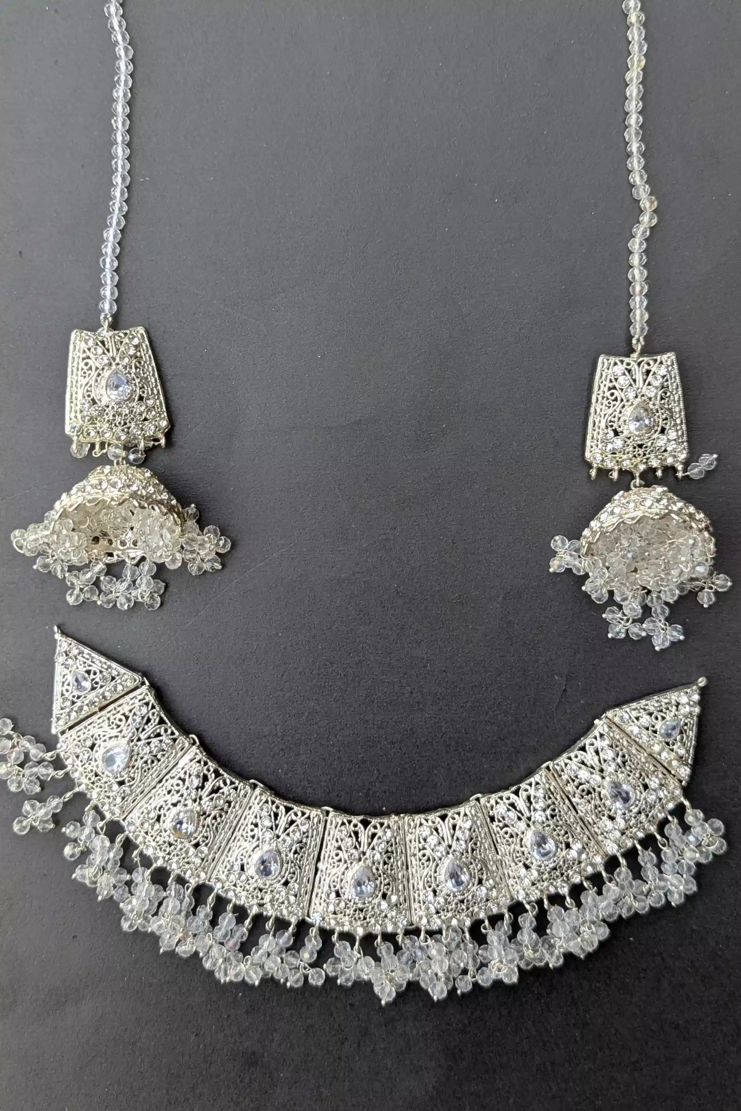 Bridal Jewelry Set (Jhumki, Matha Patti, and Necklace) Valentina Jewelry