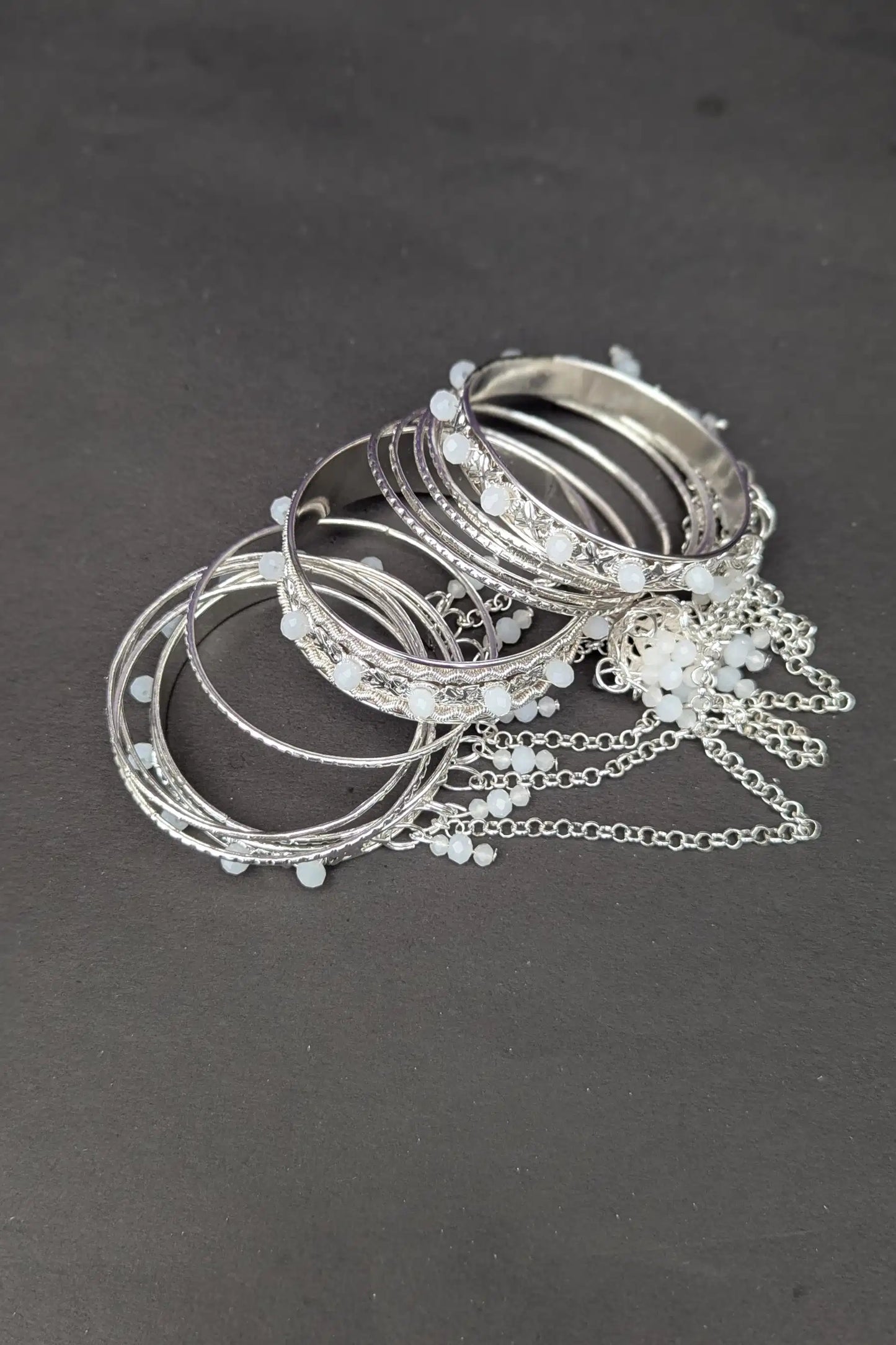 Silver Jhumka Latkan Bangles for Girls