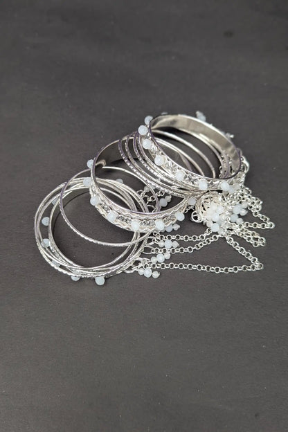 Silver Jhumka Latkan Bangles for Girls