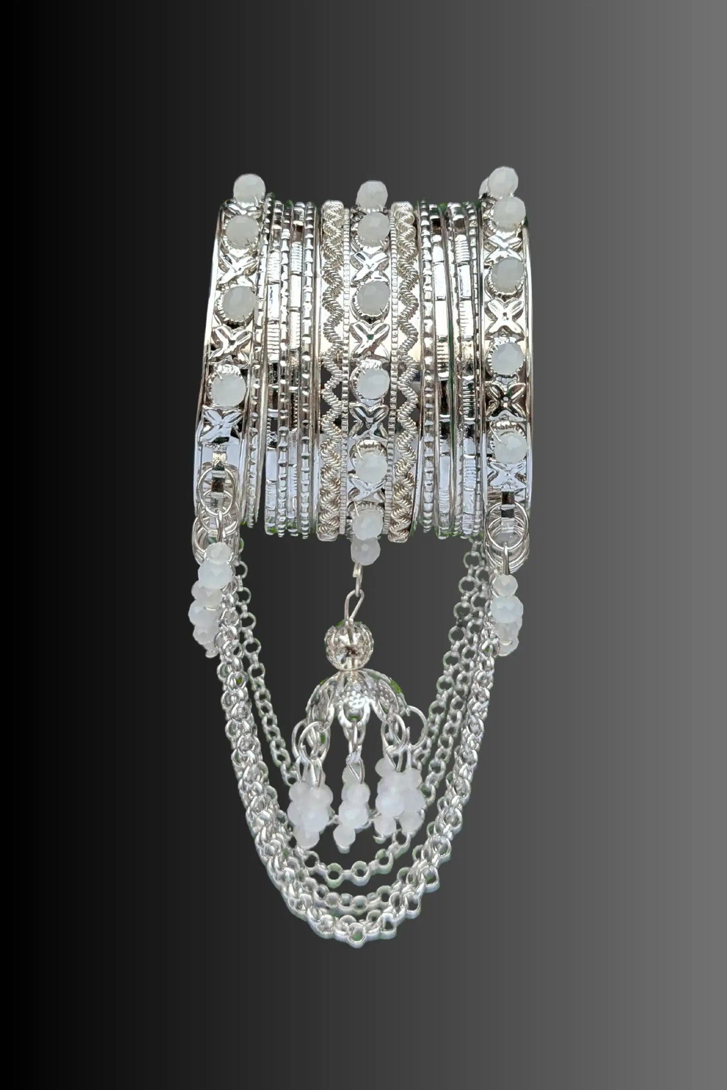 Silver Jhumka Latkan Bangles for Girls