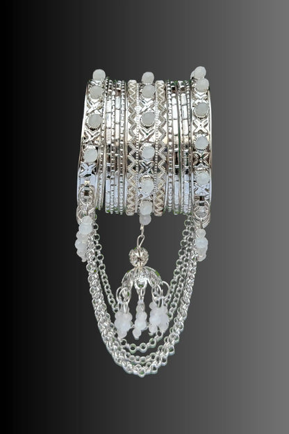 Silver Jhumka Latkan Bangles for Girls