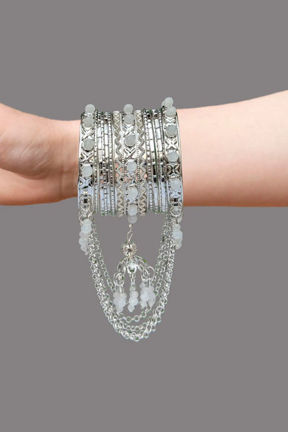 Silver Jhumka Latkan Bangles for Girls