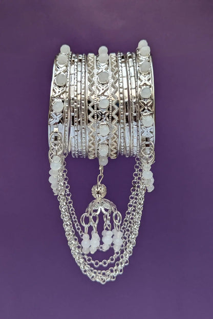 Silver Jhumka Latkan Bangles for Girls