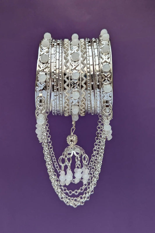 Silver Jhumka Latkan Bangles for Girls