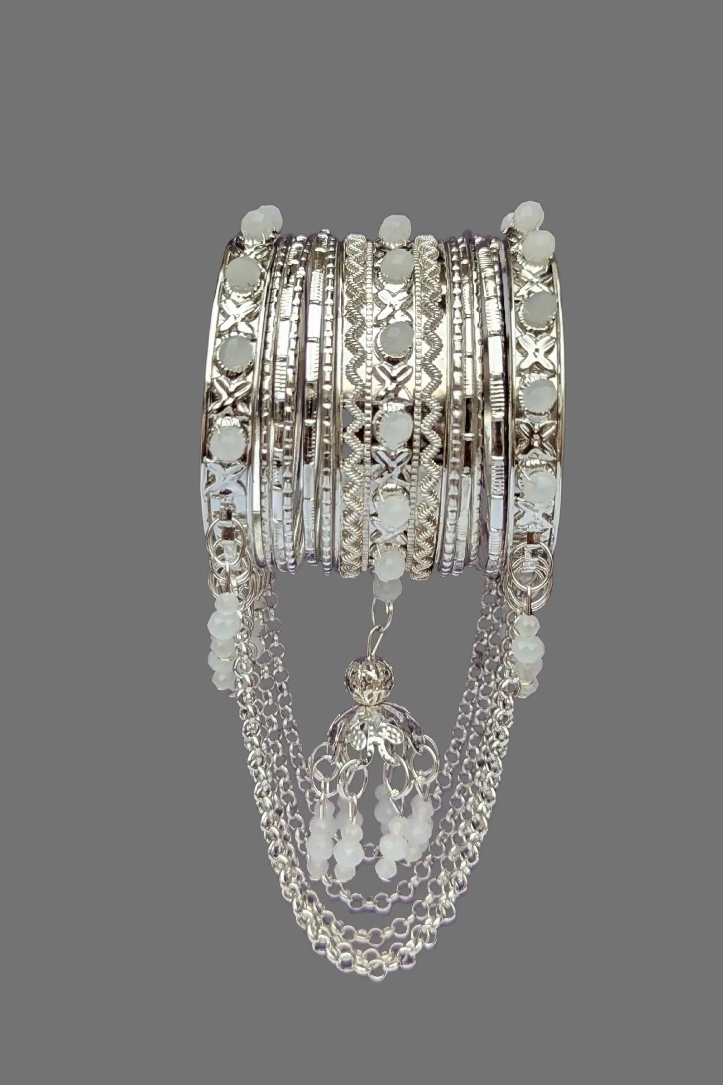 Silver Jhumka Latkan Bangles for Girls