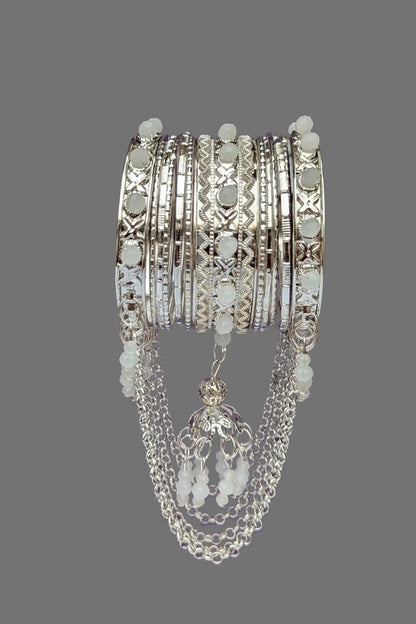 Silver Jhumka Latkan Bangles for Girls