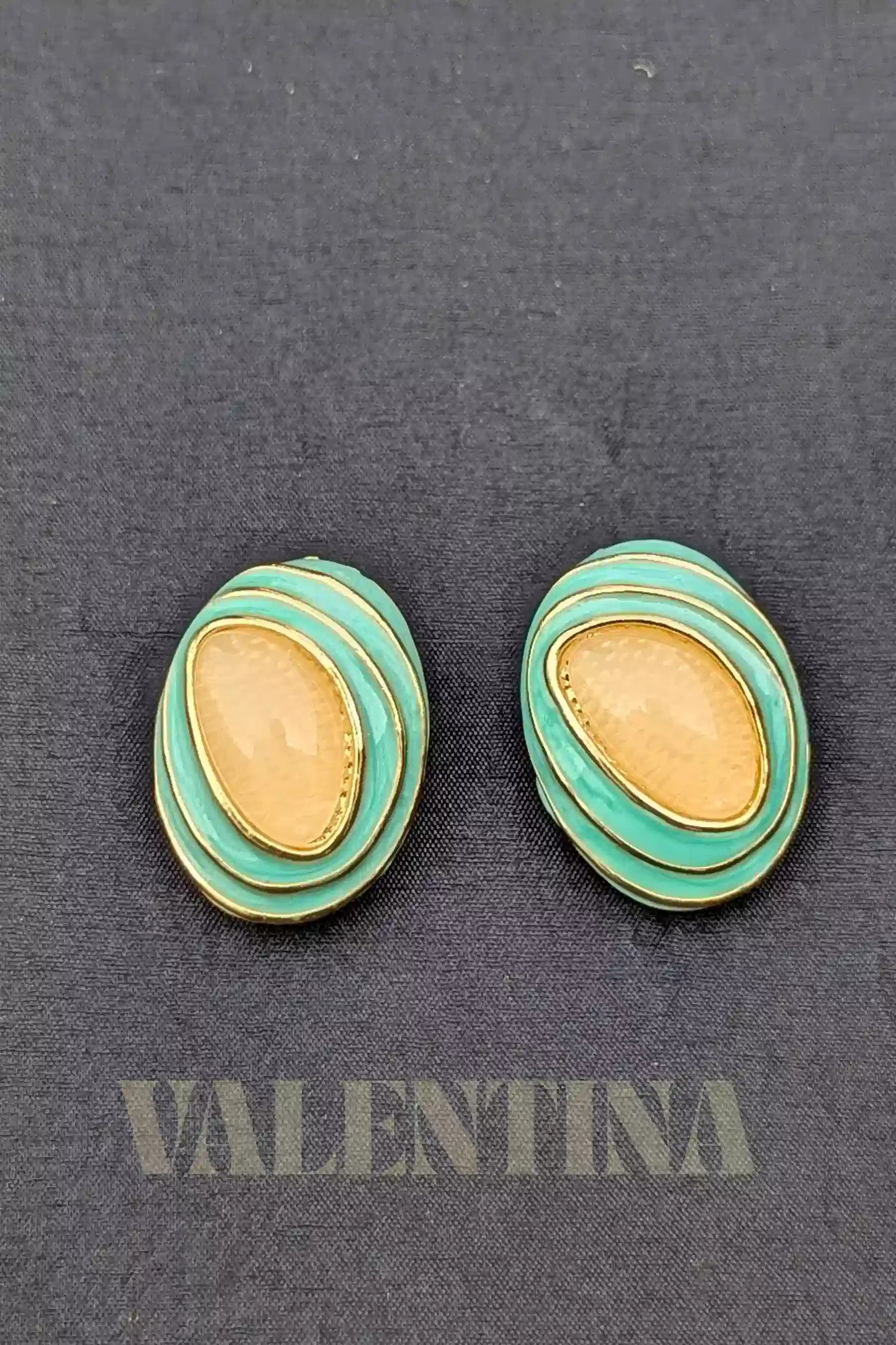Stud Earrings in Green Color