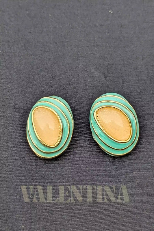 Stud Earrings in Green Color