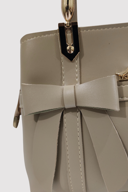 classic bow handbag for girls and women front side zoom view