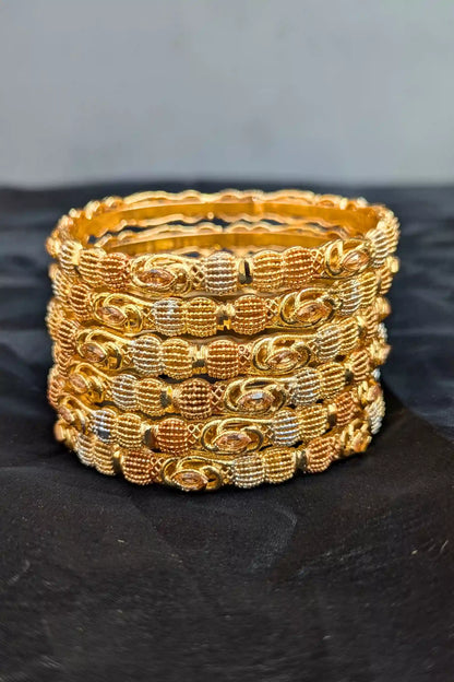 Golden Champagne Pearl Bangles for Girls