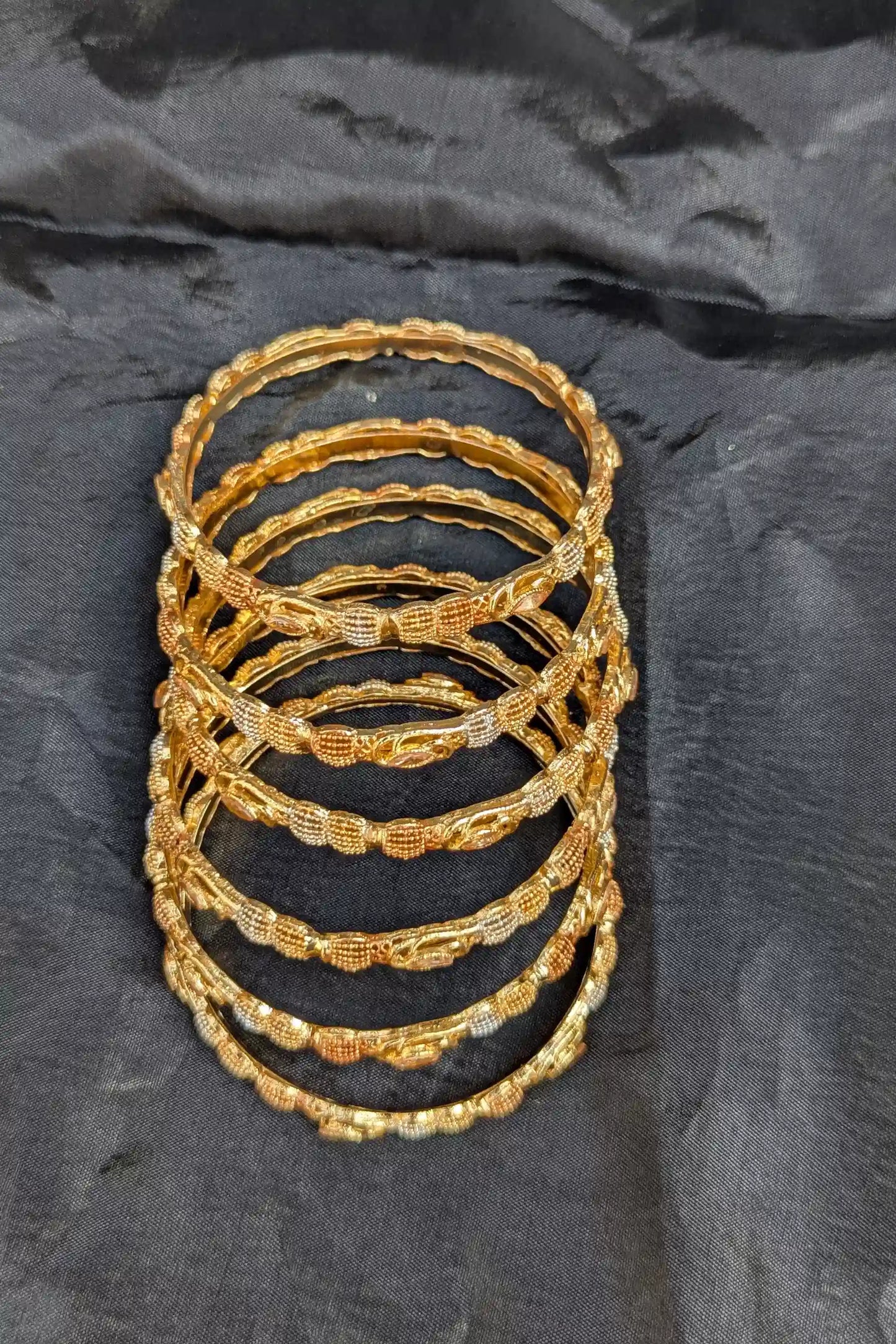 Golden Champagne Pearl Bangles for Girls