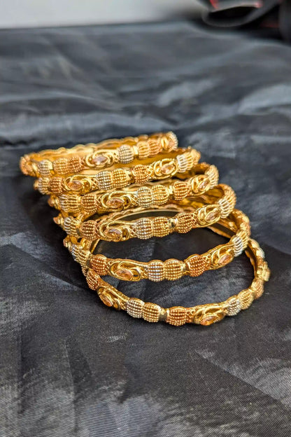 Golden Champagne Pearl Bangles for Girls