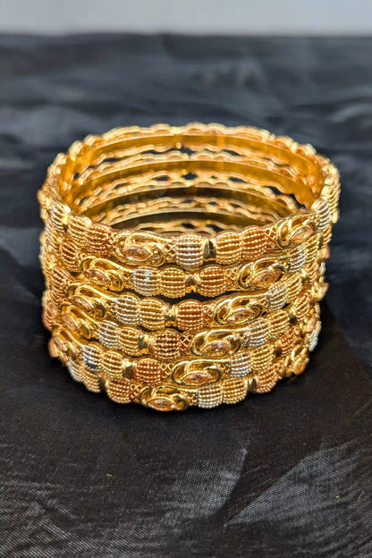 Golden Champagne Pearl Bangles for Girls