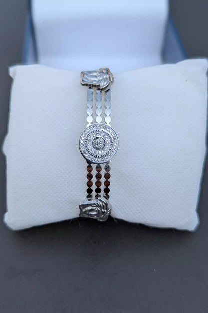 Openable Silver Bracelet with Artistic Face Motifs 
